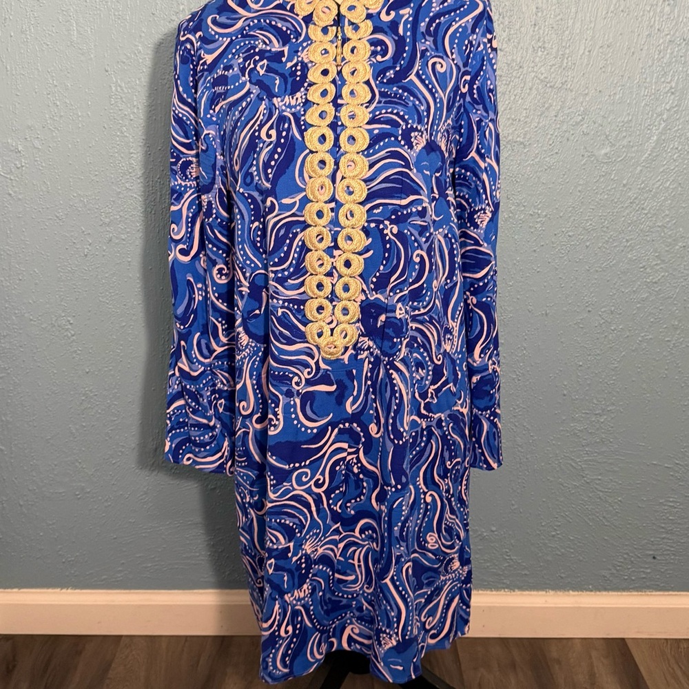 Lilly Pulitzer Gracelynn Stretch Tunic Dress in Coastal Blue Whispurr
